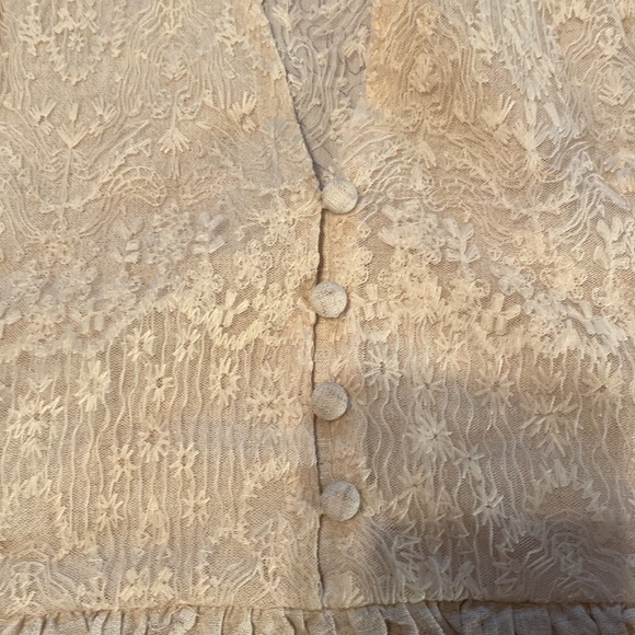 COPY - NWT UMGEE size medium Oatmeal Embroidered Linen-Blend Gathered A-Line Dr… - Picture 9 of 11